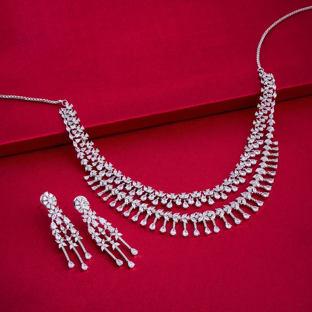 Kushal'S Fashion Jewellery Plated Ethnic Zircon Jewellery Set -186609 : 444981