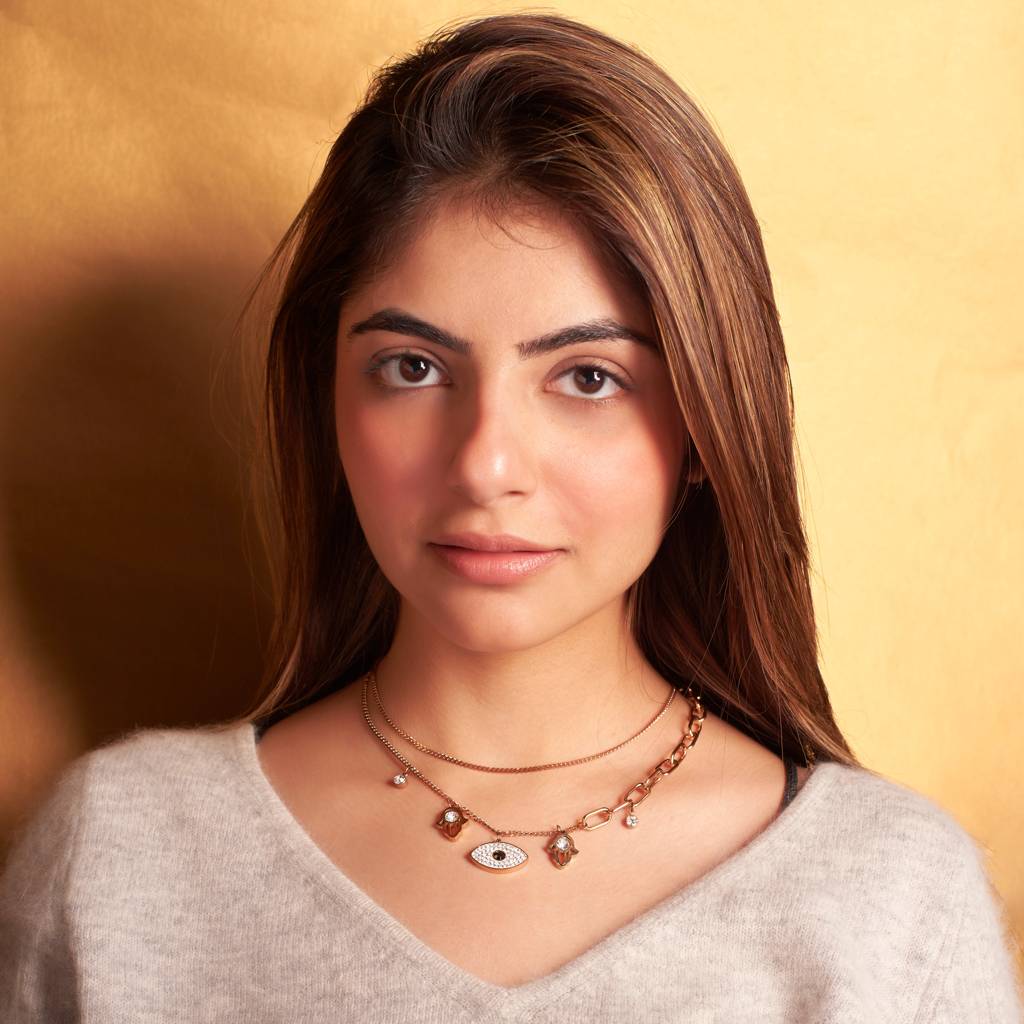 Evil Eye Hamsa Layered Necklace : NS12045