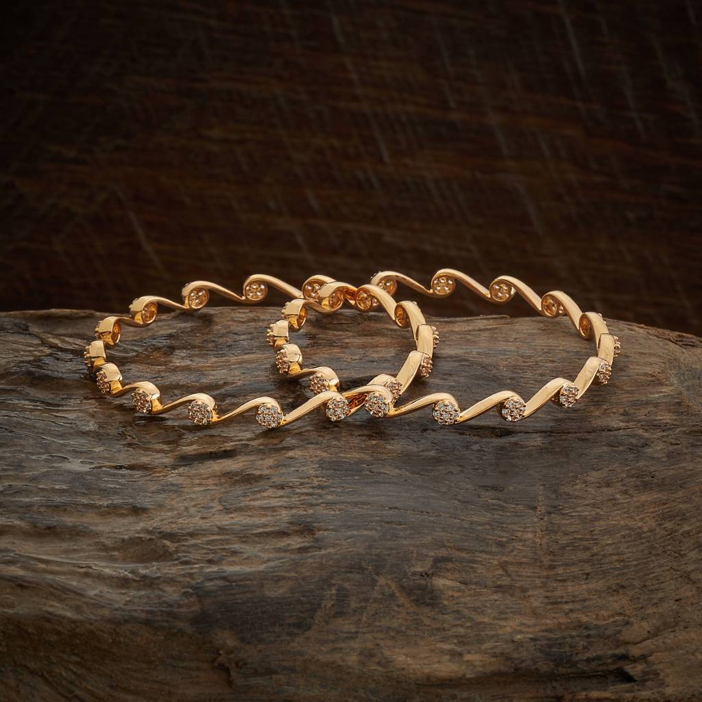 Kushal'S Fashion Jewellery White Gold-Plated Party Zircon Bangle-170720 : 411301