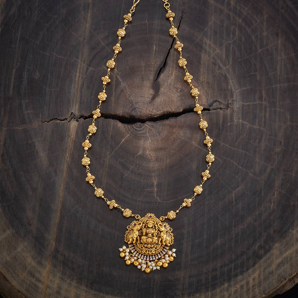 Kushal'S Fashion Jewellery Ruby Gold-Plated Ethnic Antique Necklace-176996 : 424293