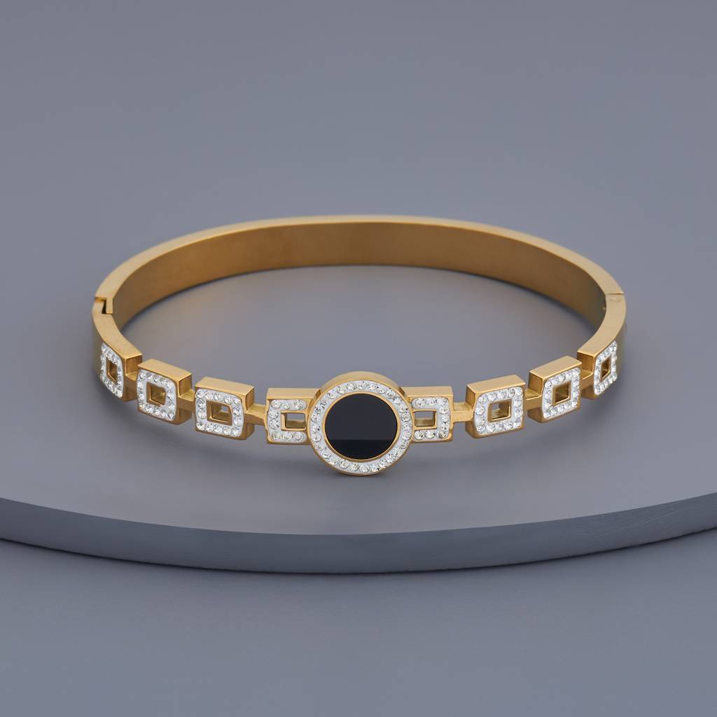 Kushal'S Fashion Jewellery Black Gold-Plated Party Trendy Kada-179898 : 430167