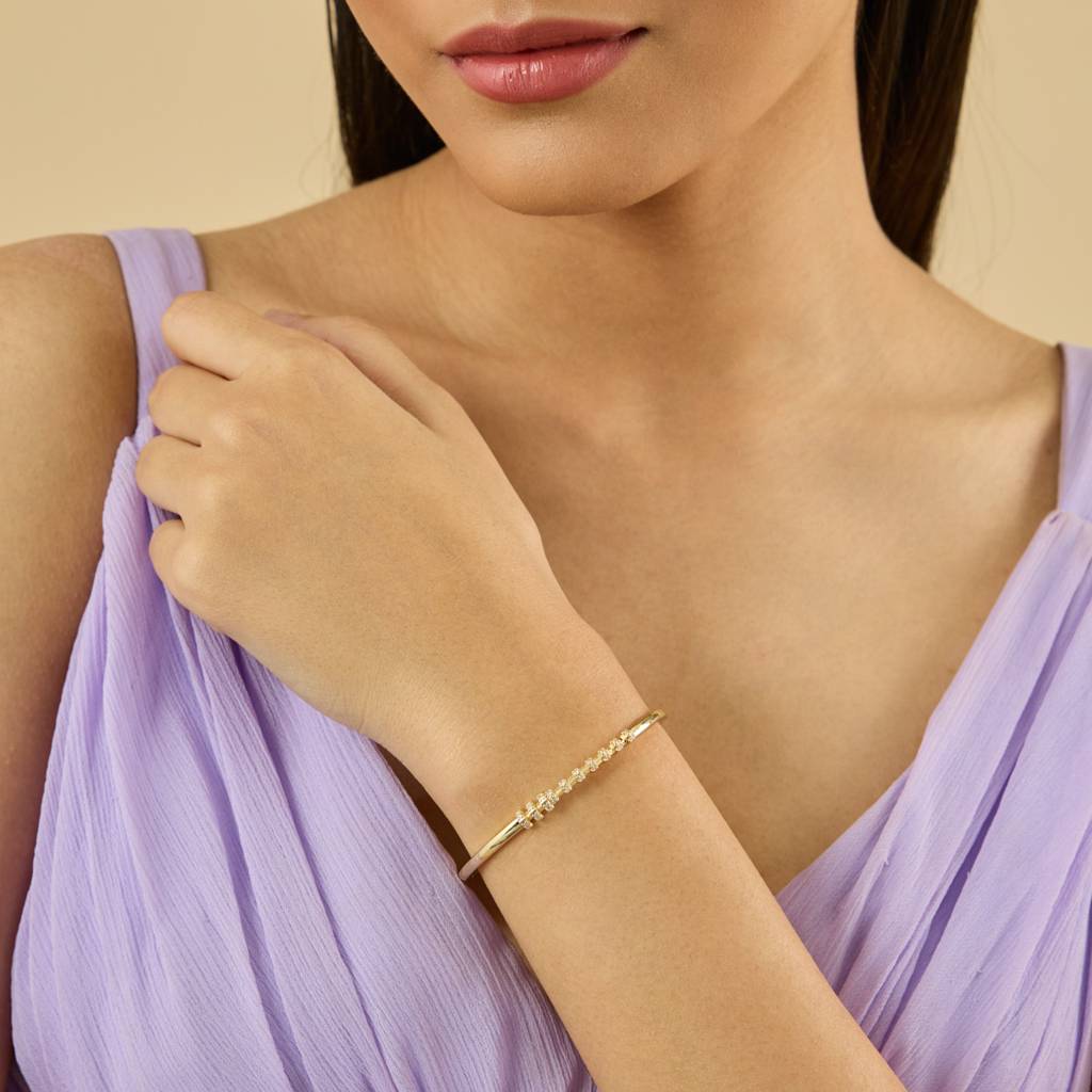 Kushal'S Fashion Jewellery White Gold-Plated Party Zircon Kada-184871 : 441352