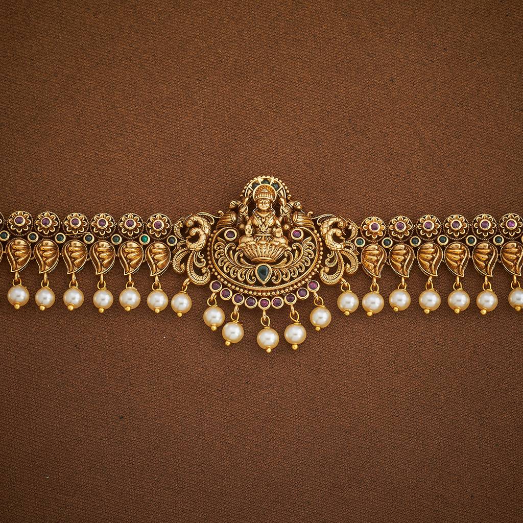 Kushal'S Fashion Jewellery Ruby-Green Gold-Plated Ethnic Antique Belt-182324 : 435533
