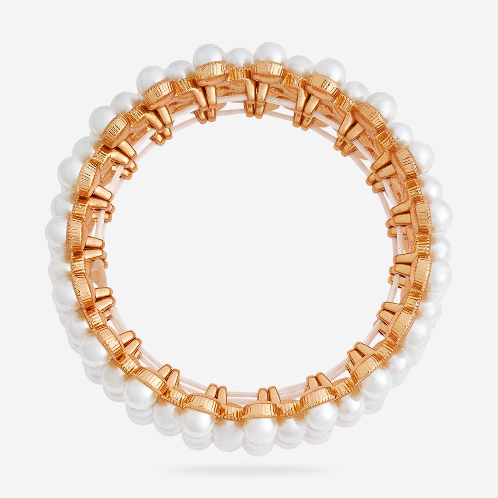 Kushal'S Fashion Jewellery Pearl Gold-Plated Party Trendy Zircon Bracelet -417931 : 417931