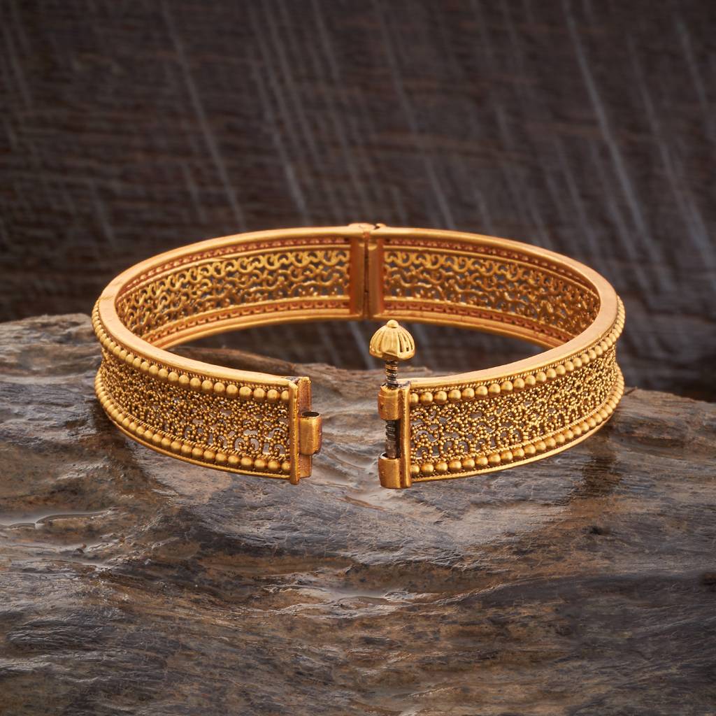 Kushal'S Fashion Jewellery Gold Gold-Plated Ethnic Antique Bangle-167507 : 405908