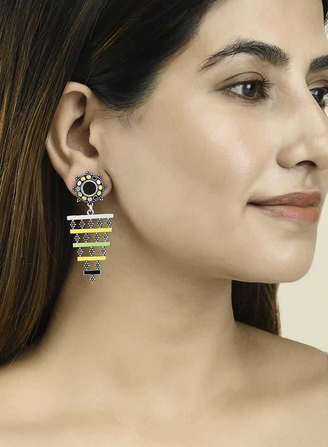 Folklore Layered Mandala Pattern Earrings : 8905124477443