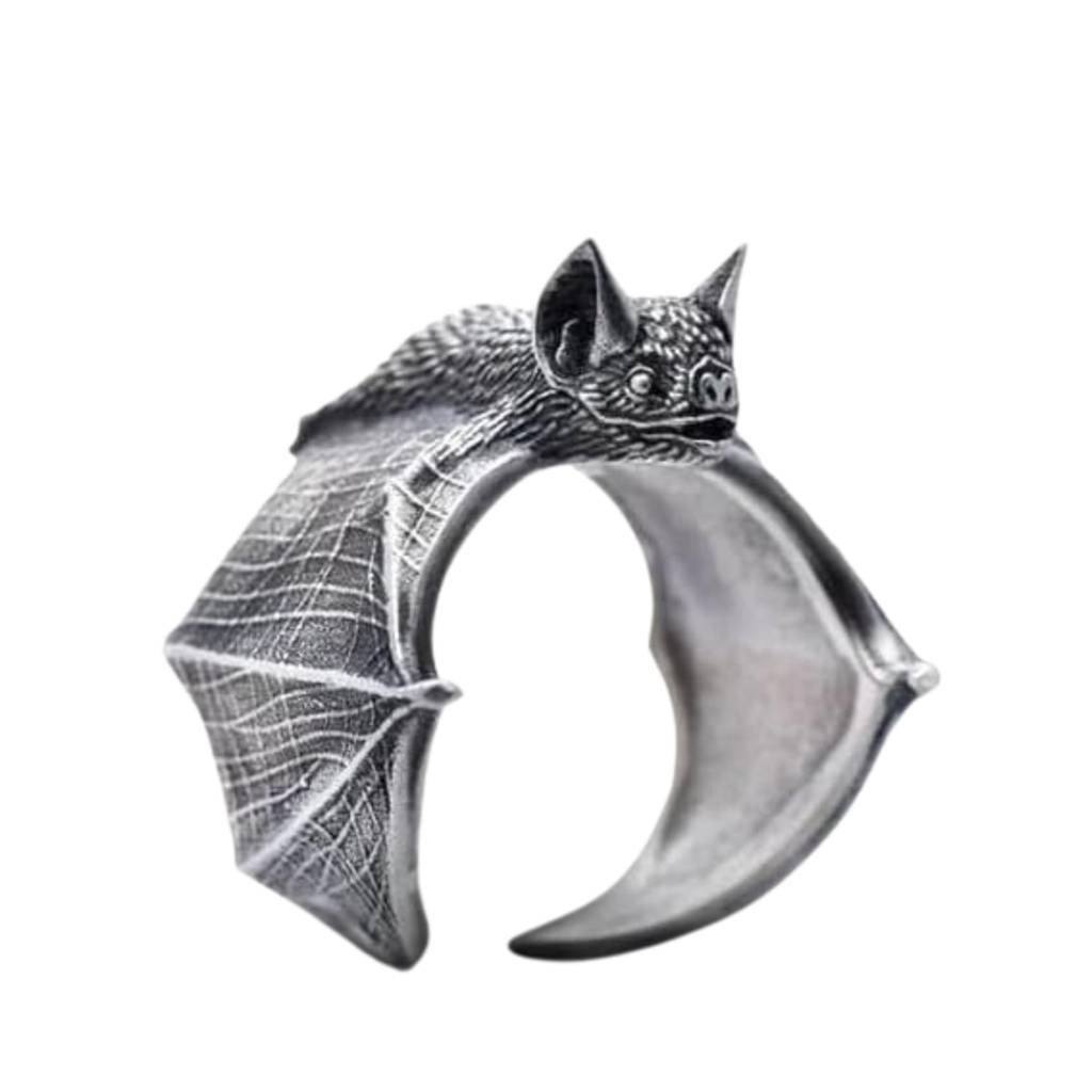 Spooky Bat Silver Ring : RS12193