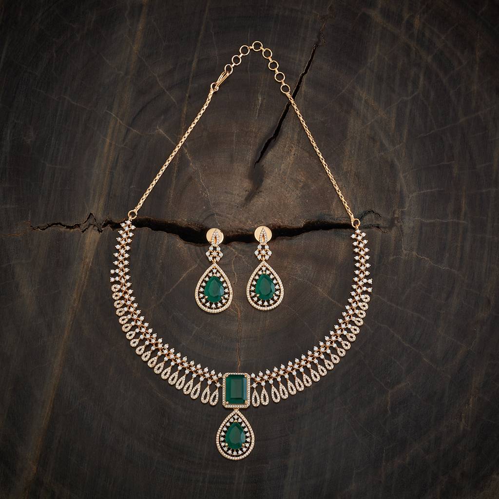 Kushal'S Fashion Jewellery Gold-Plated Party Wear Zircon Necklace-175822 : 421327