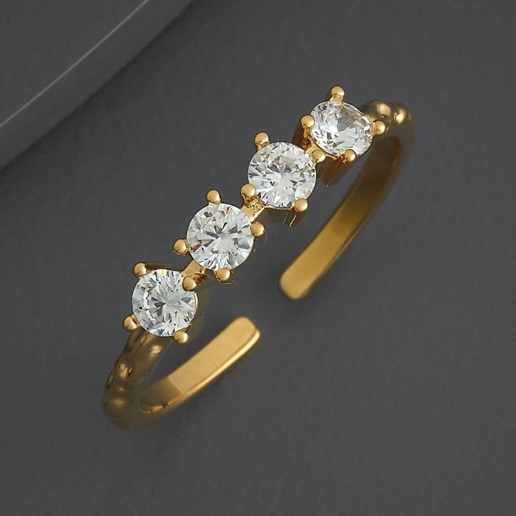 Kushal'S Fashion Jewellery White Gold-Plated Party Trendy Zircon Finger Ring-186816 : 445384