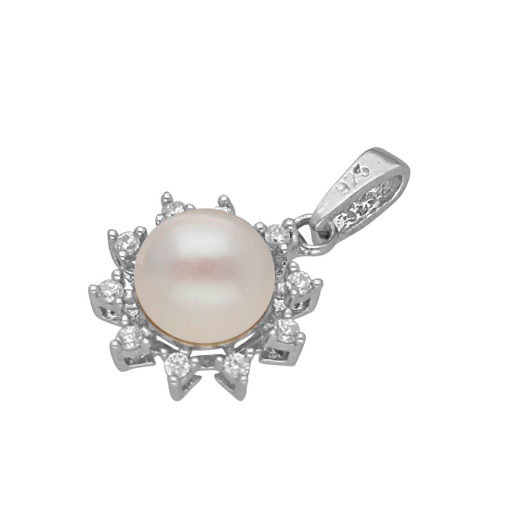 92.5 Sterling Silver Shreya Simple Pearl Pendant : JPMAY-22-182