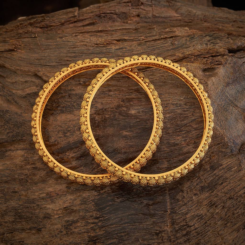 Kushal'S Fashion Jewellery Gold Gold-Plated Ethnic Antique Bangle-173877 : 417323