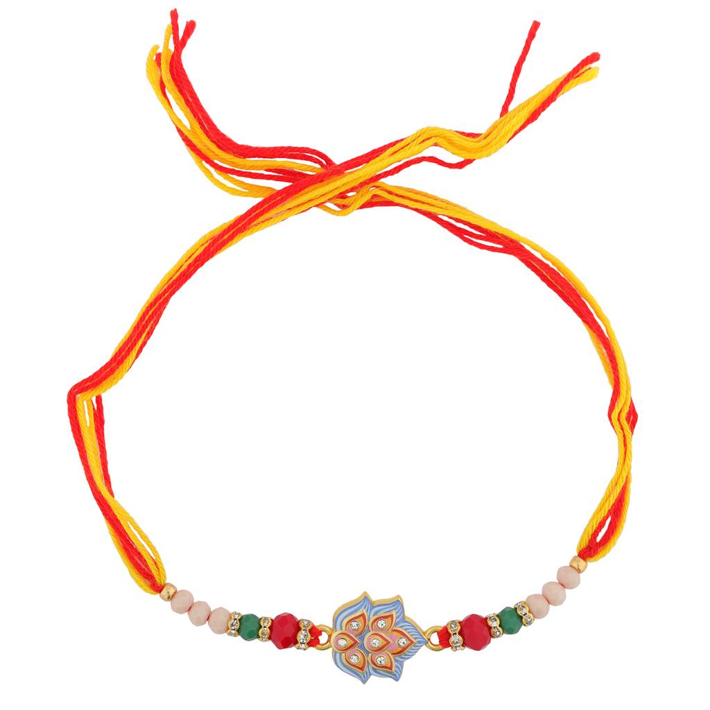 Handcrafted Enameled Designer Thread Rakhi For Brother : 8905124561630