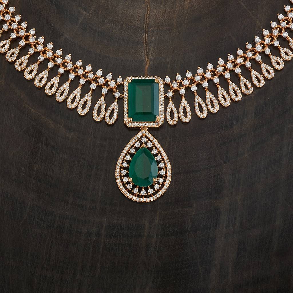 Kushal'S Fashion Jewellery Gold-Plated Party Wear Zircon Necklace-175822 : 421327