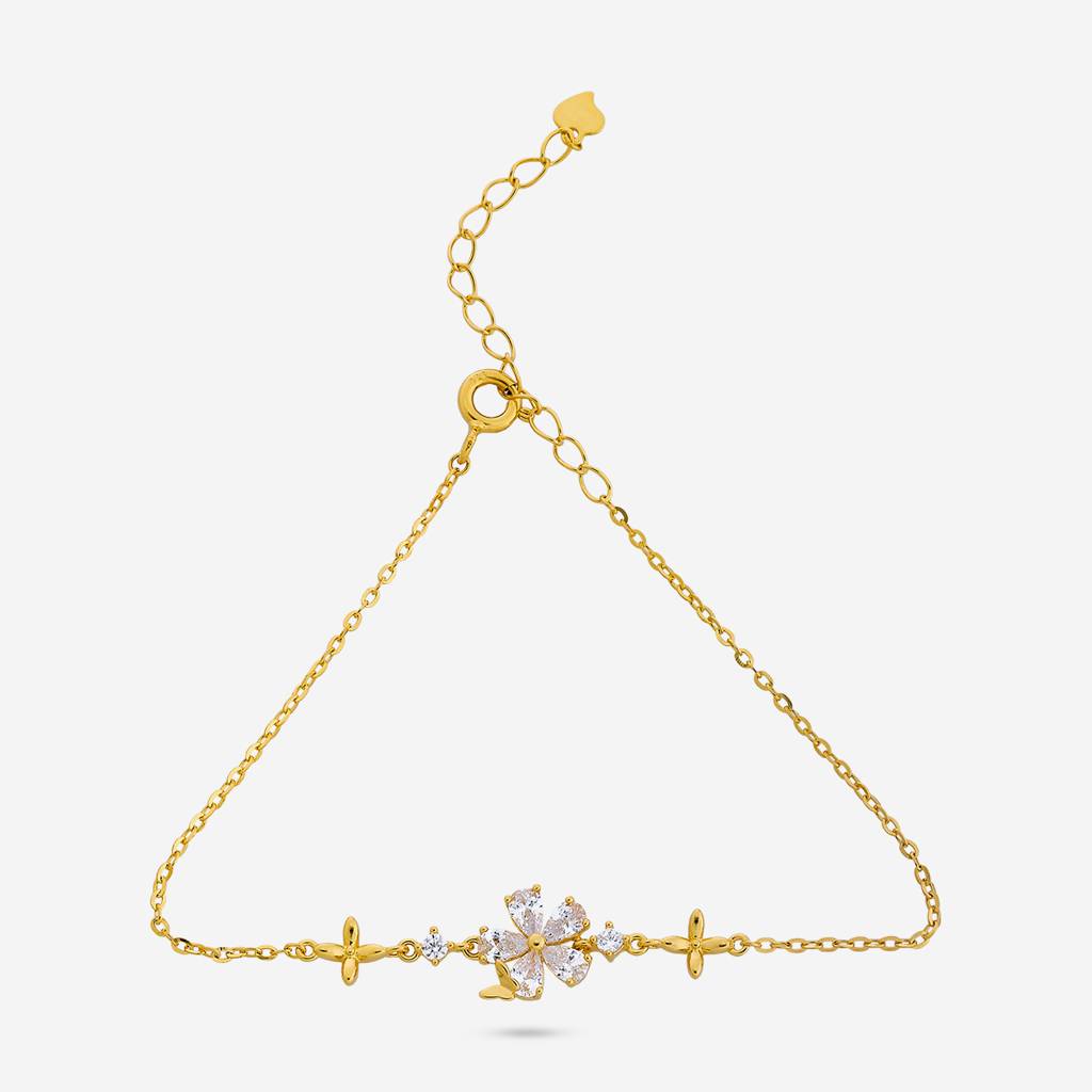 Gold-Plated Party Zircon 92.5 Sterling Silver Bracelet -458084 : 458084