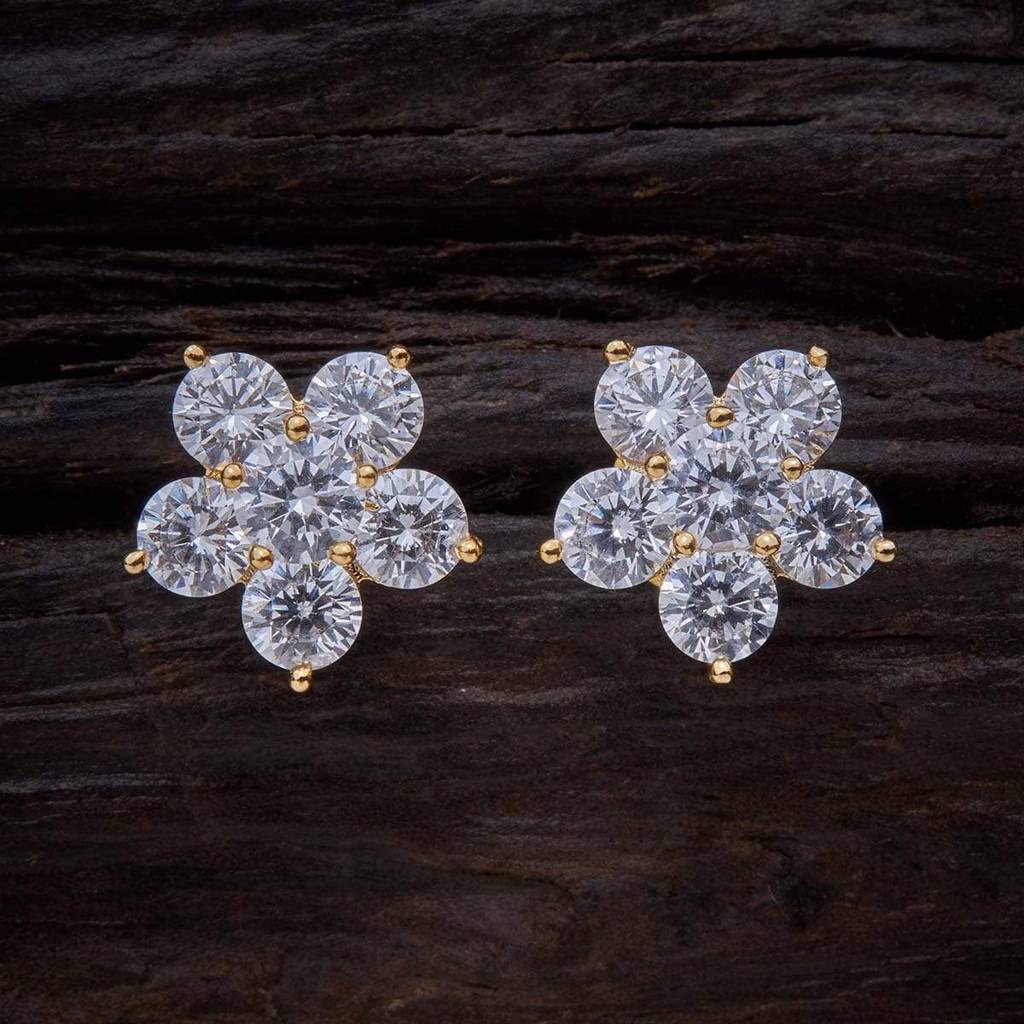 White Gold-Plated Party Zircon Studs-57712 White Gold-Plated