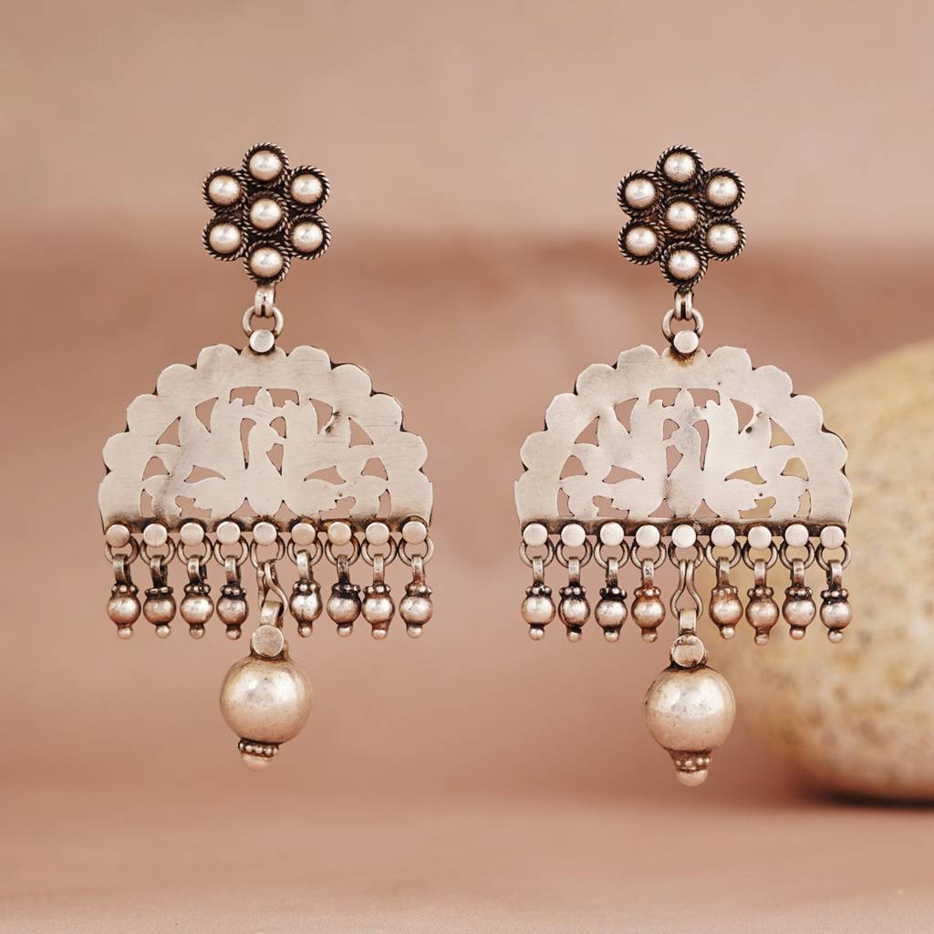 Silver Jaali Earrings : SST059