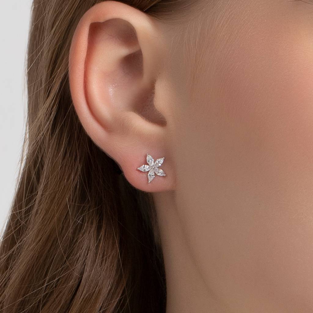 Kushal'S Fashion Jewellery Plated Zircon 92.5 Sterling Silver Studs-161234 : 437119