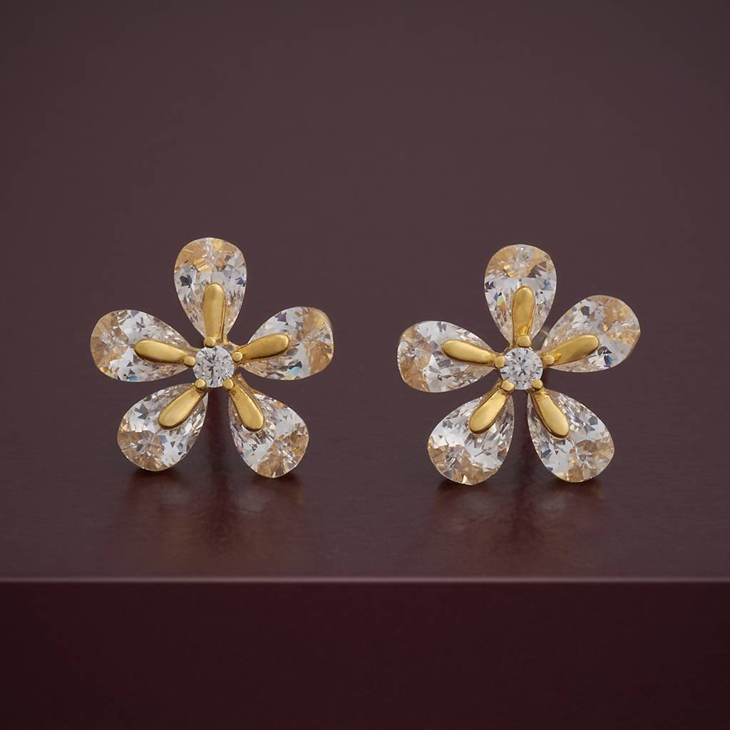 Kushal'S Fashion Jewellery Plated Zircon 92.5 Sterling Silver Studs-183143 : 437298