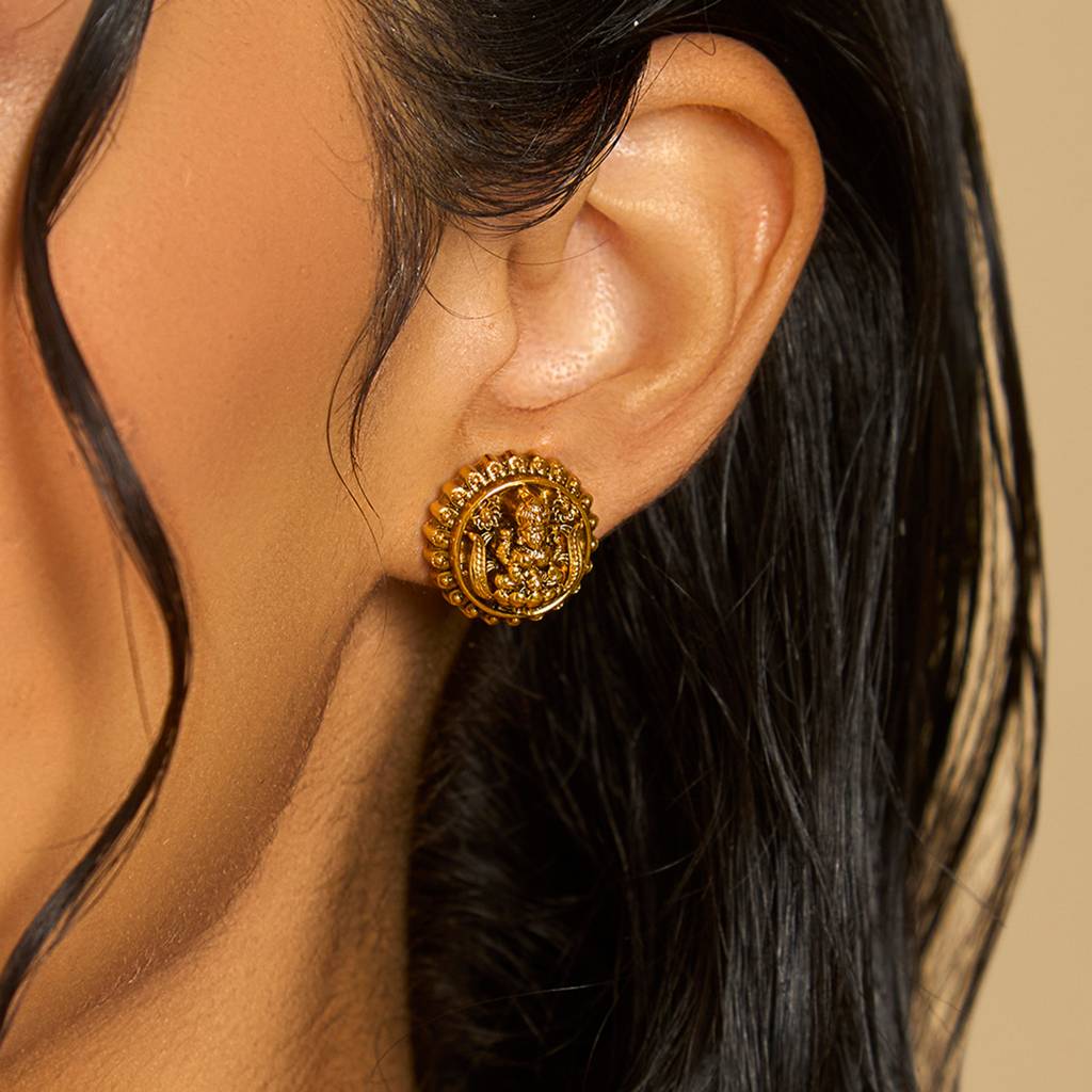 Kushal'S Fashion Jewellery Gold-Plated Casual Wear Antique Earring-173608 : 416766