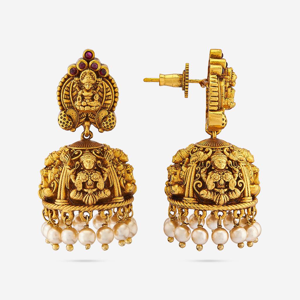 Kushal'S Fashion Jewellery Plated Ethnic Antique Jhumkas-185667 : 442848