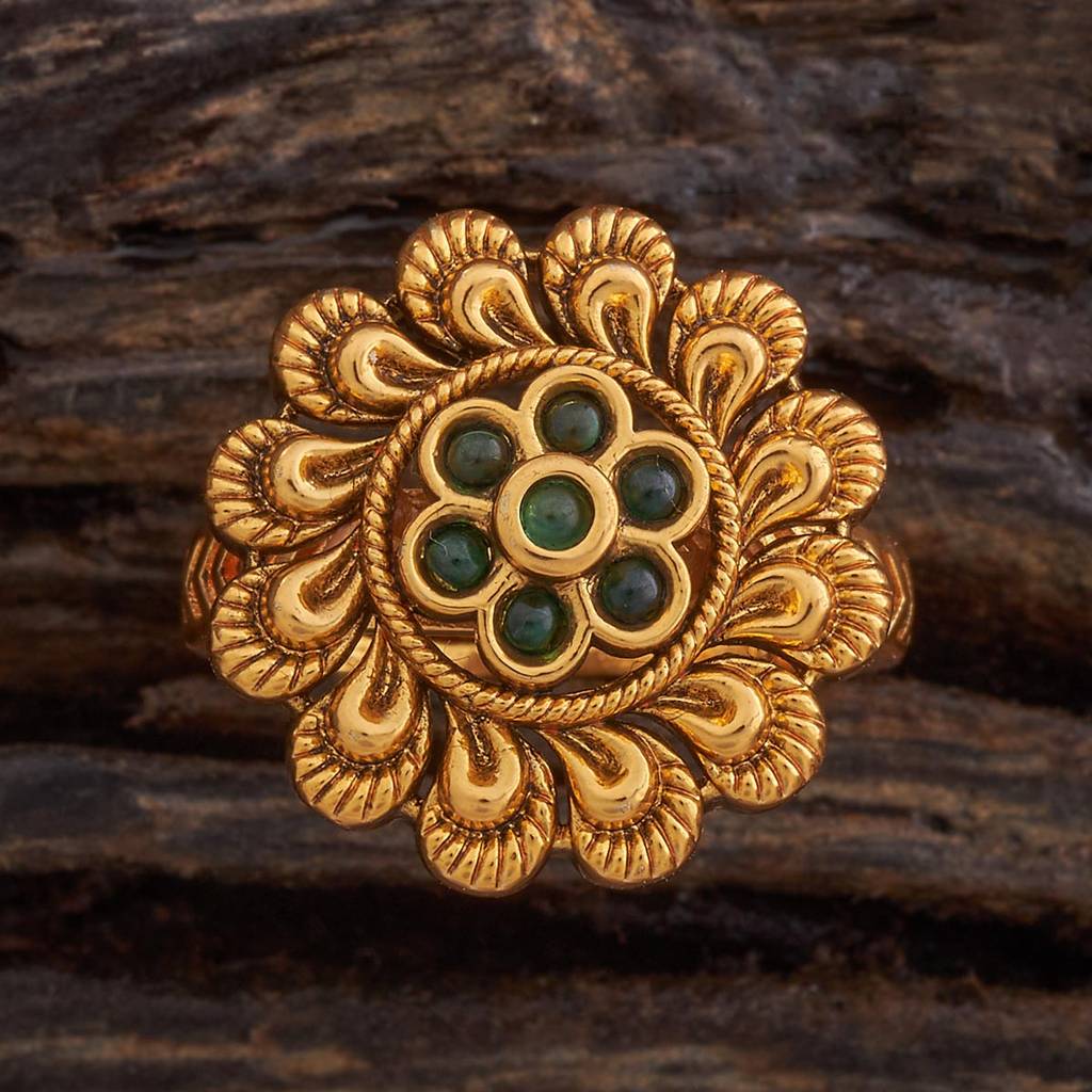 Kushal'S Fashion Jewellery Gold Plated Antique Finger Ring-178642 : 427719