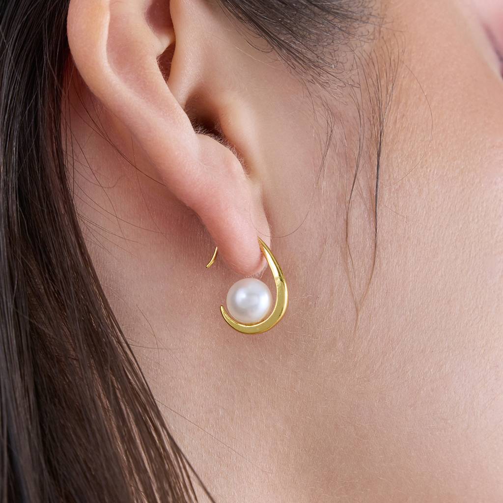 Kushal'S Fashion Jewellery Pearl Plated Synthetic Stones 92.5 Sterling Silver Drops-183102 : 437204