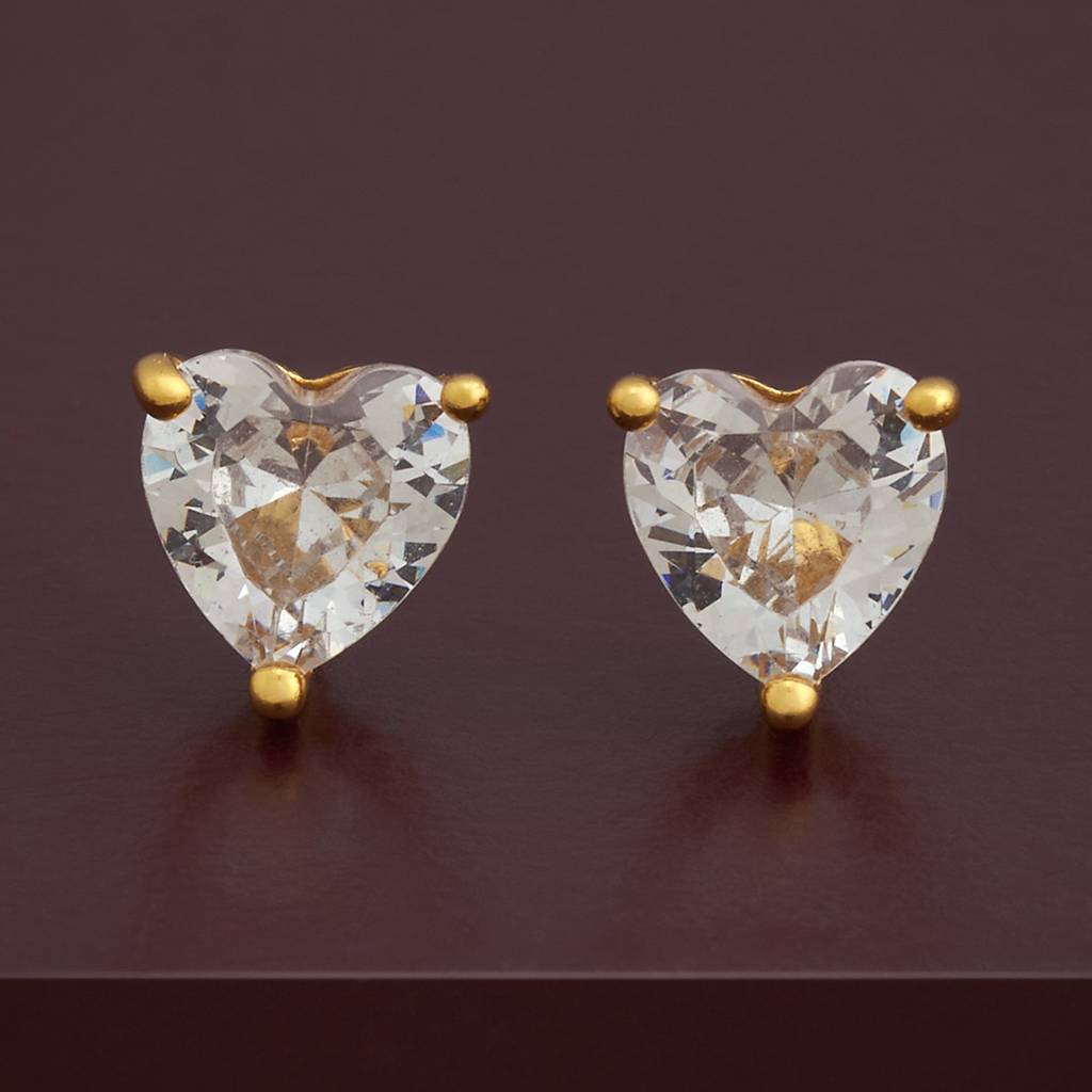 Kushal'S Fashion Jewellery White Gold-Plated Zircon 92.5 Sterling Silver Studs-183202 : 437818