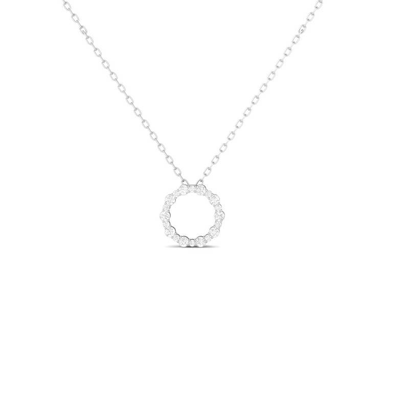Moissanite Circle Of Life Necklace 14K Gold Plated : TGDP-284-Y
