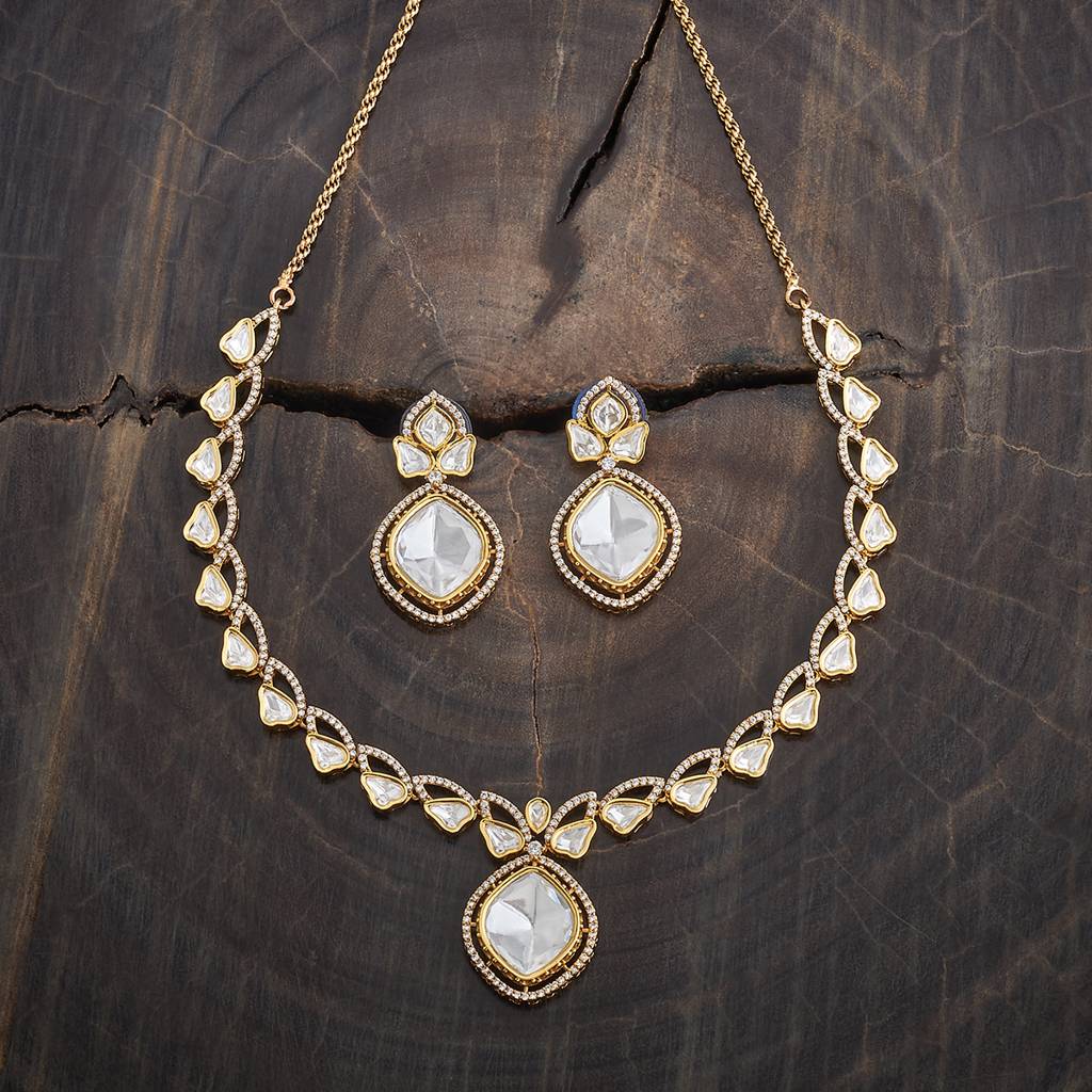 Kushal'S Fashion Jewellery Victorian-Plated Kundan Jewellery Set : 434237