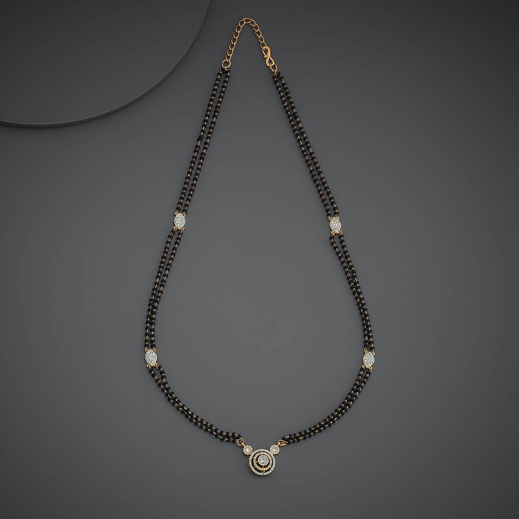 Kushal'S Fashion Jewellery  Rhodium-Plated Party Zircon Mangalsutra-181195 : 433281