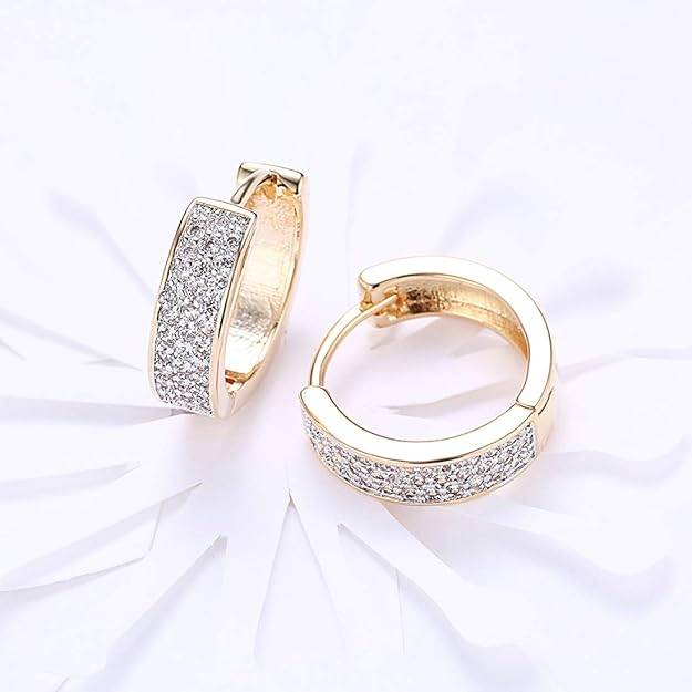 Diamond Cut Cz Hoop Earrings Jewellery Gift For Women Girls : PX8E49