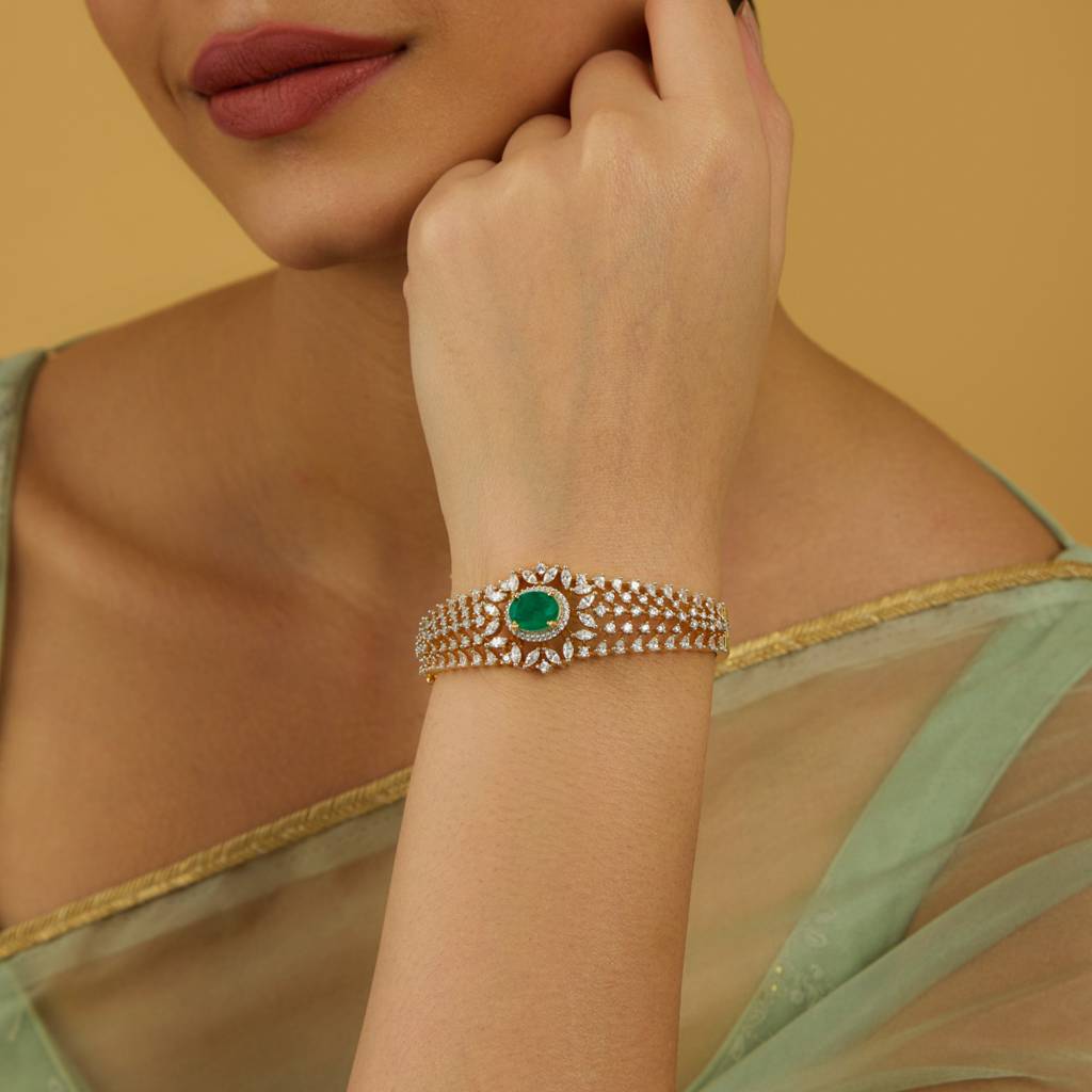 Kushal'S Fashion Jewellery -Plated Party Zircon Kada-178472 : 427446