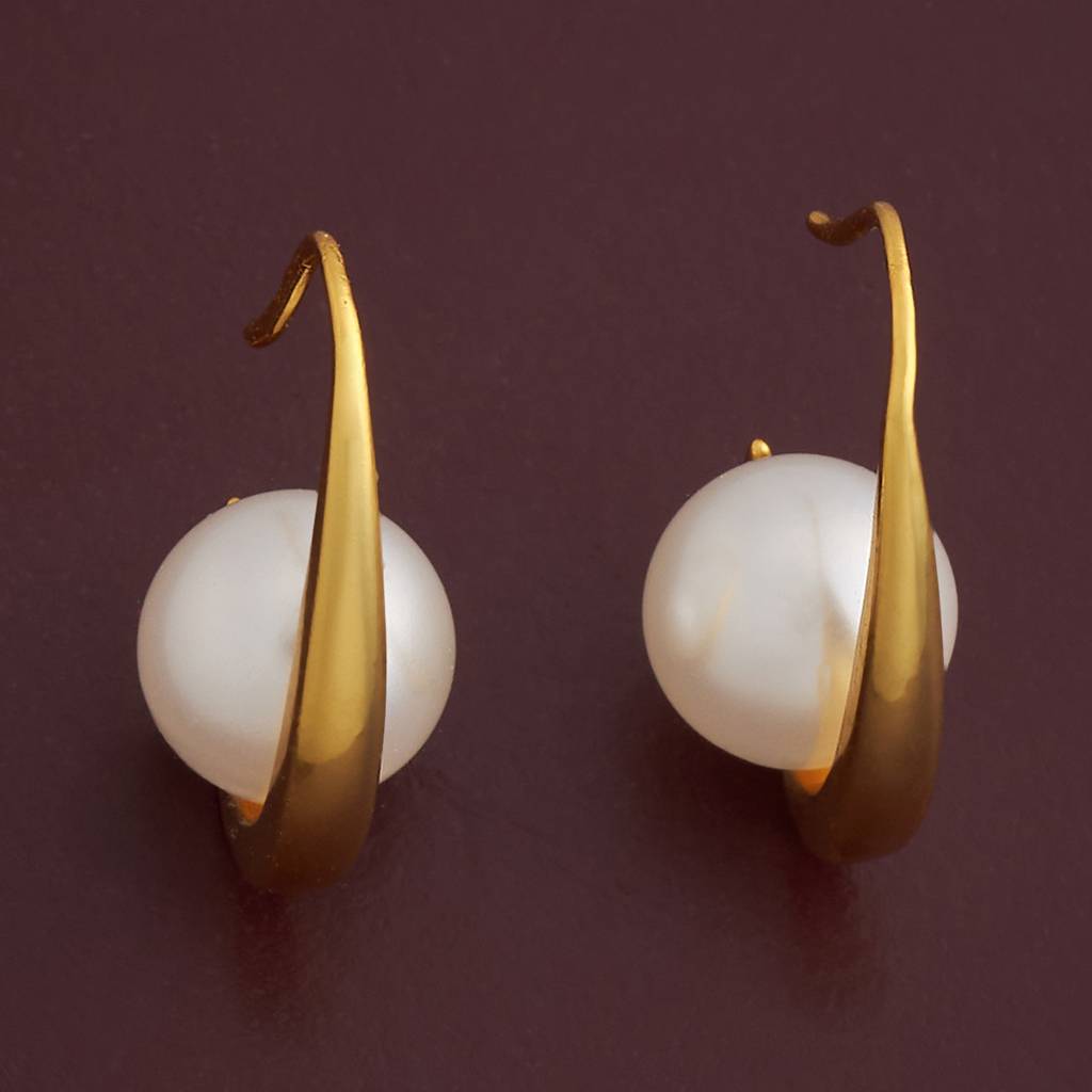 Kushal'S Fashion Jewellery Pearl Plated Synthetic Stones 92.5 Sterling Silver Drops-183102 : 437204