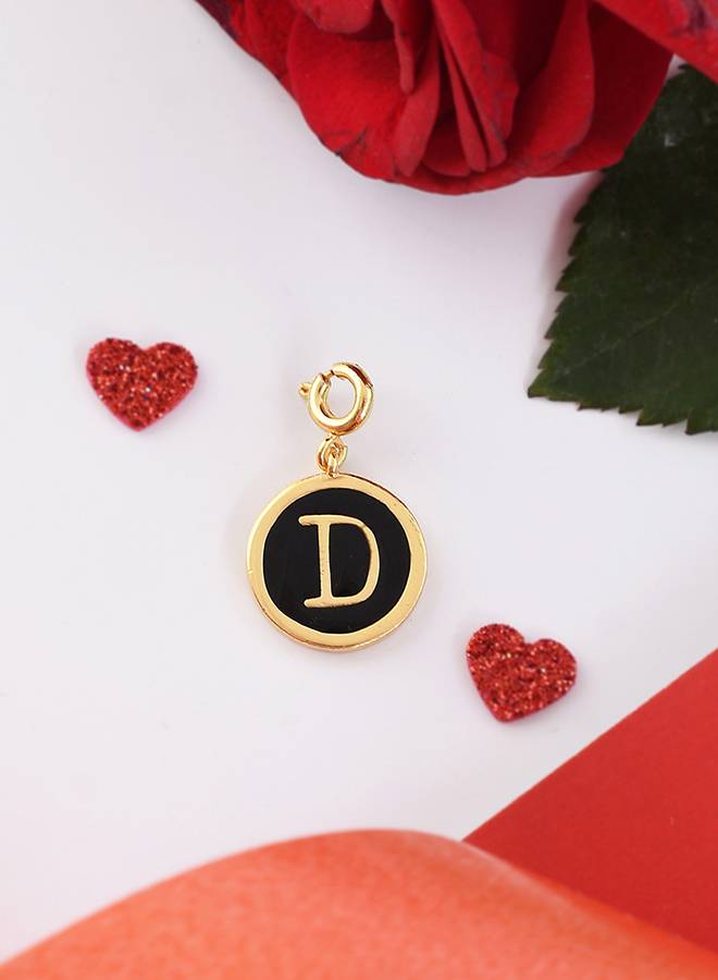 Valentine'S Day Collection Alphabet Black Enamel Charm : 8905124491494