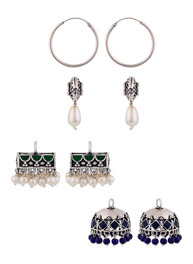 4 In One Interchangeable Hoop Earrings : 8907617873718