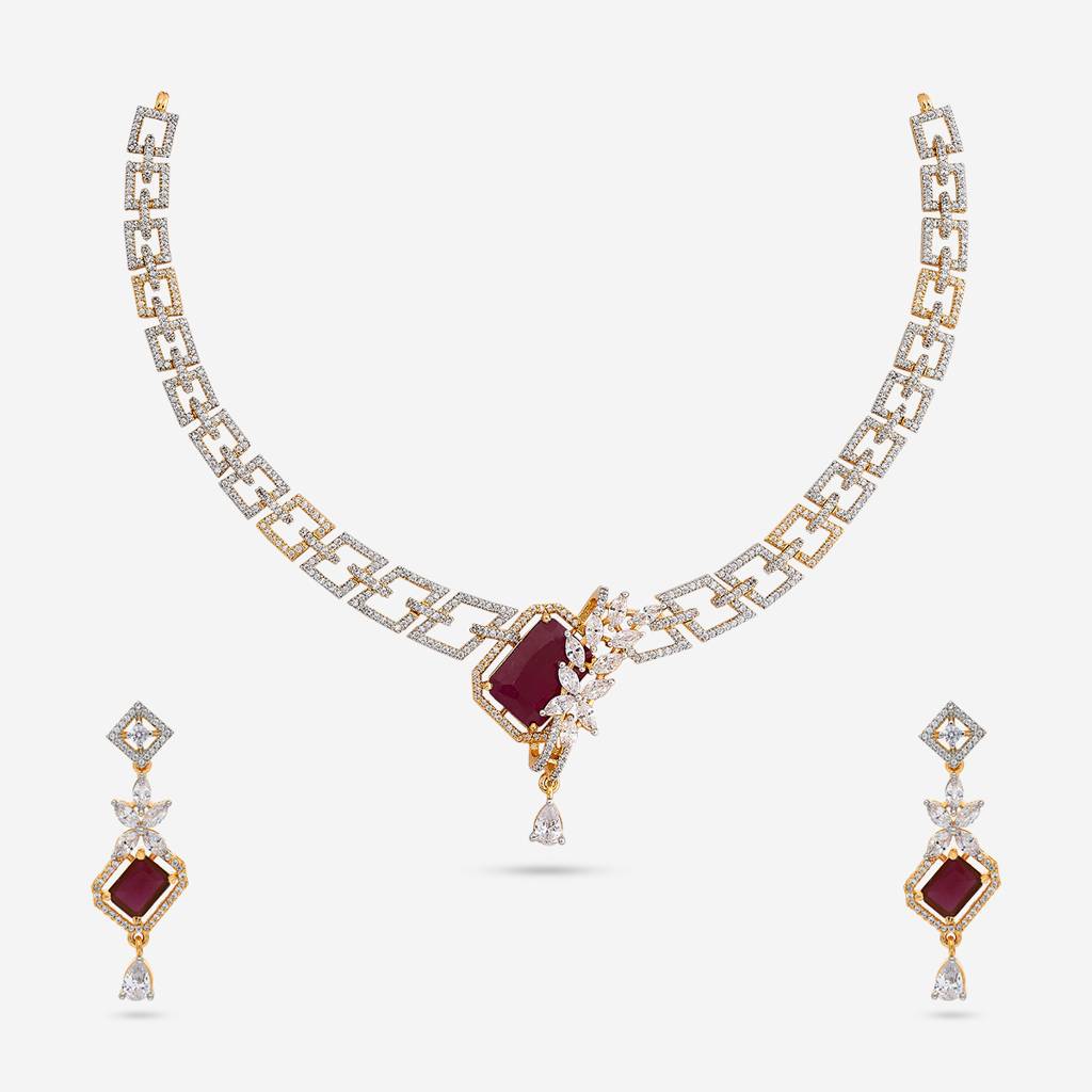 Gold-Plated Party Zircon Jewellery Set - 453995 : 453995