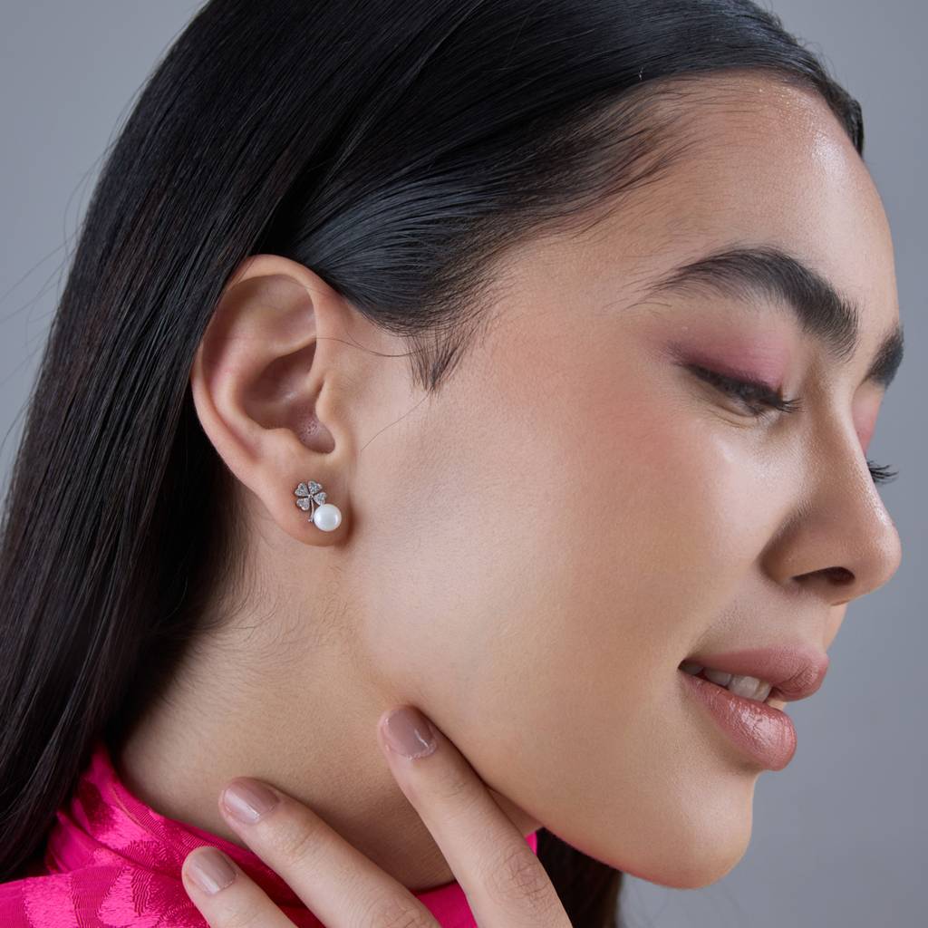 Kushal'S Fashion Jewellery Pearl Plated Party Trendy Zircon Studs-184139 : 439442