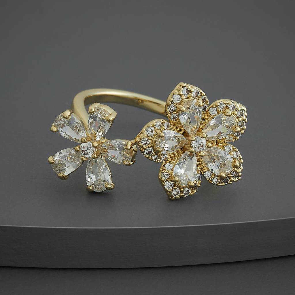 Kushal'S Fashion Jewellery White Gold-Plated Party Trendy Zircon Finger Ring-186801 : 445314