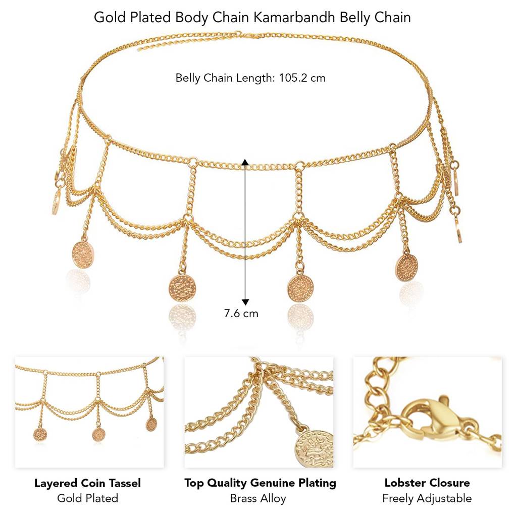Body Chain Kamarbandh Belly Waist Chain Dress Belt Summer Beach Jewellery For Women-Px8Bch001 : PX8BCH001G