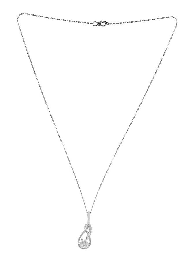 925 Sterling Silver Cz Infinity Shaped Pendant With Chain : 8905124441475