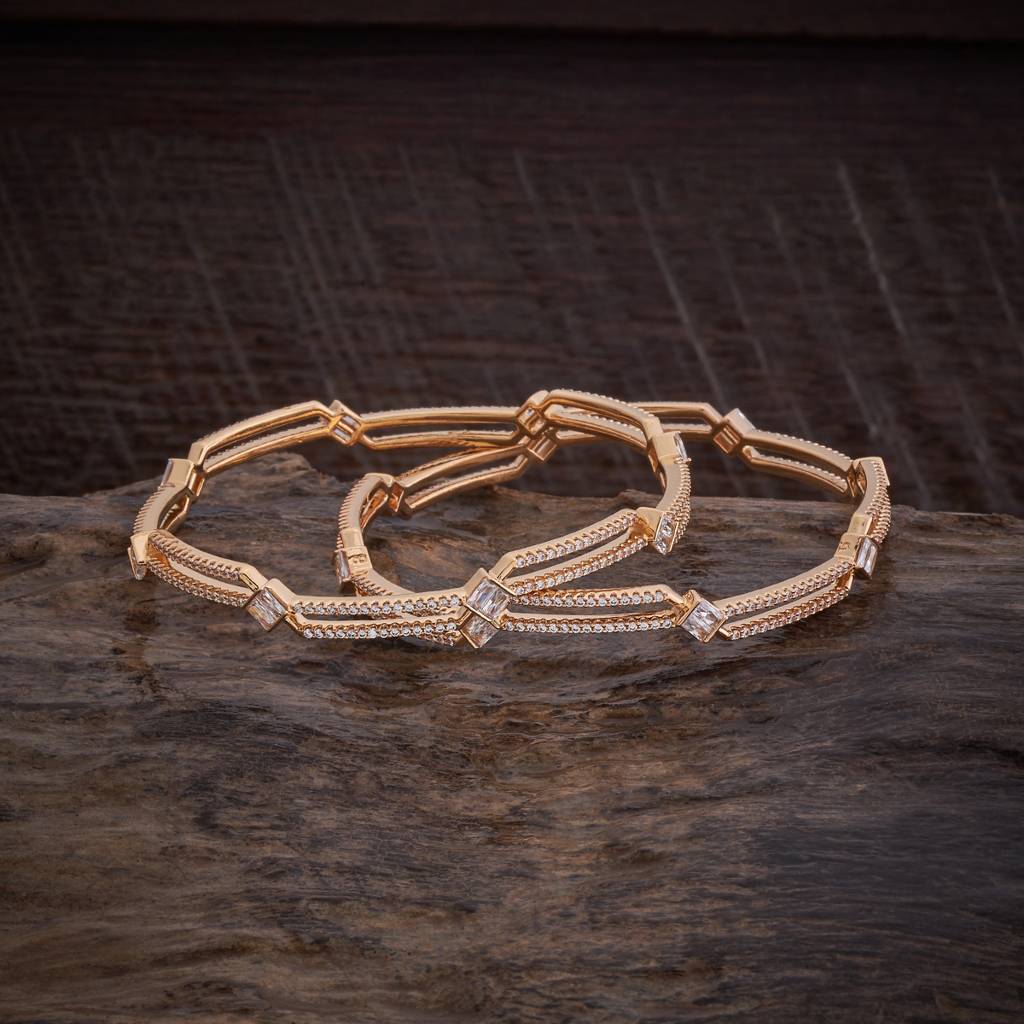 White Gold-Plated Party Zircon Bangle-425753 : 425753