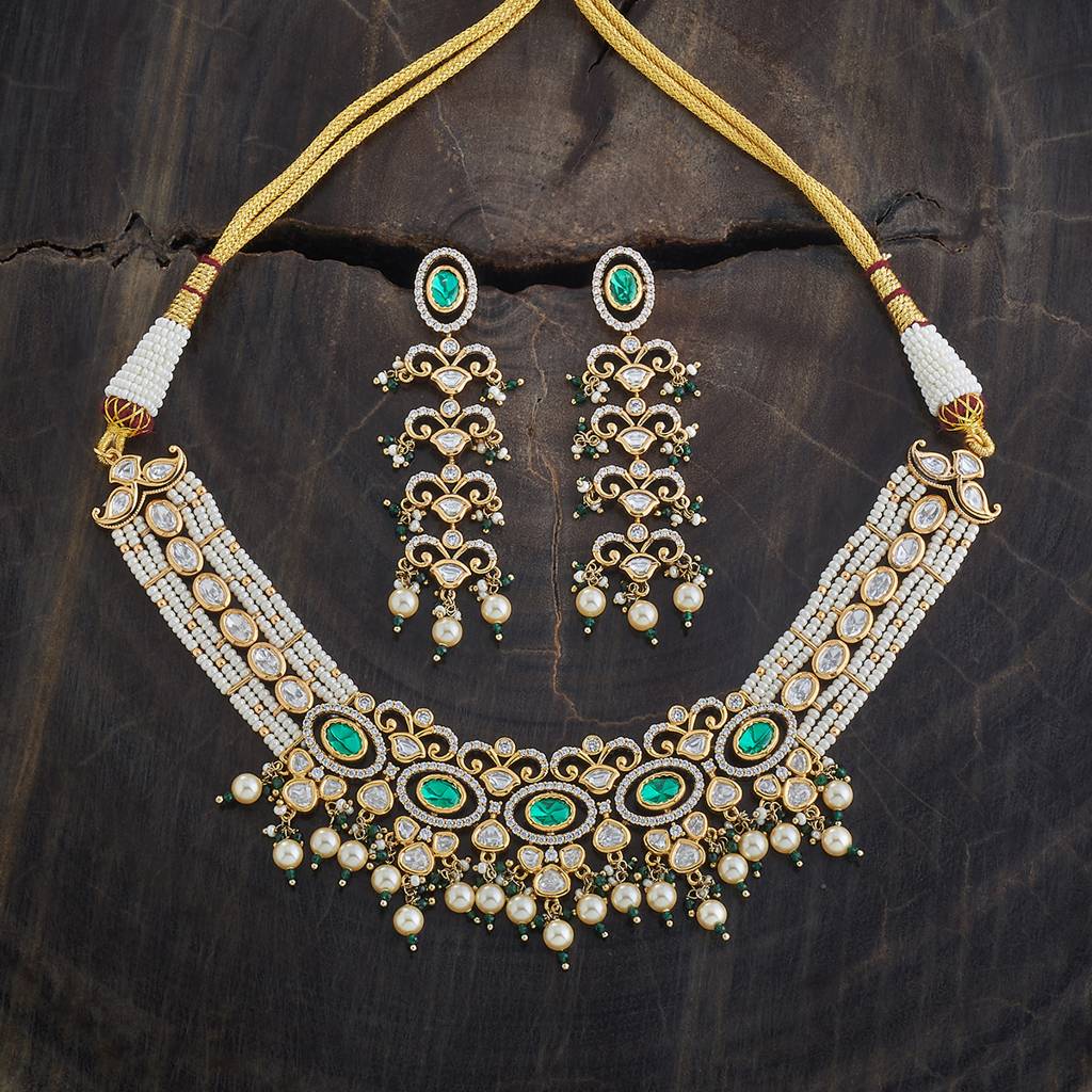Kushal'S Fashion Jewellery Gold-Plated Ruby & Kundan Jewellery Set-149211 : 437838