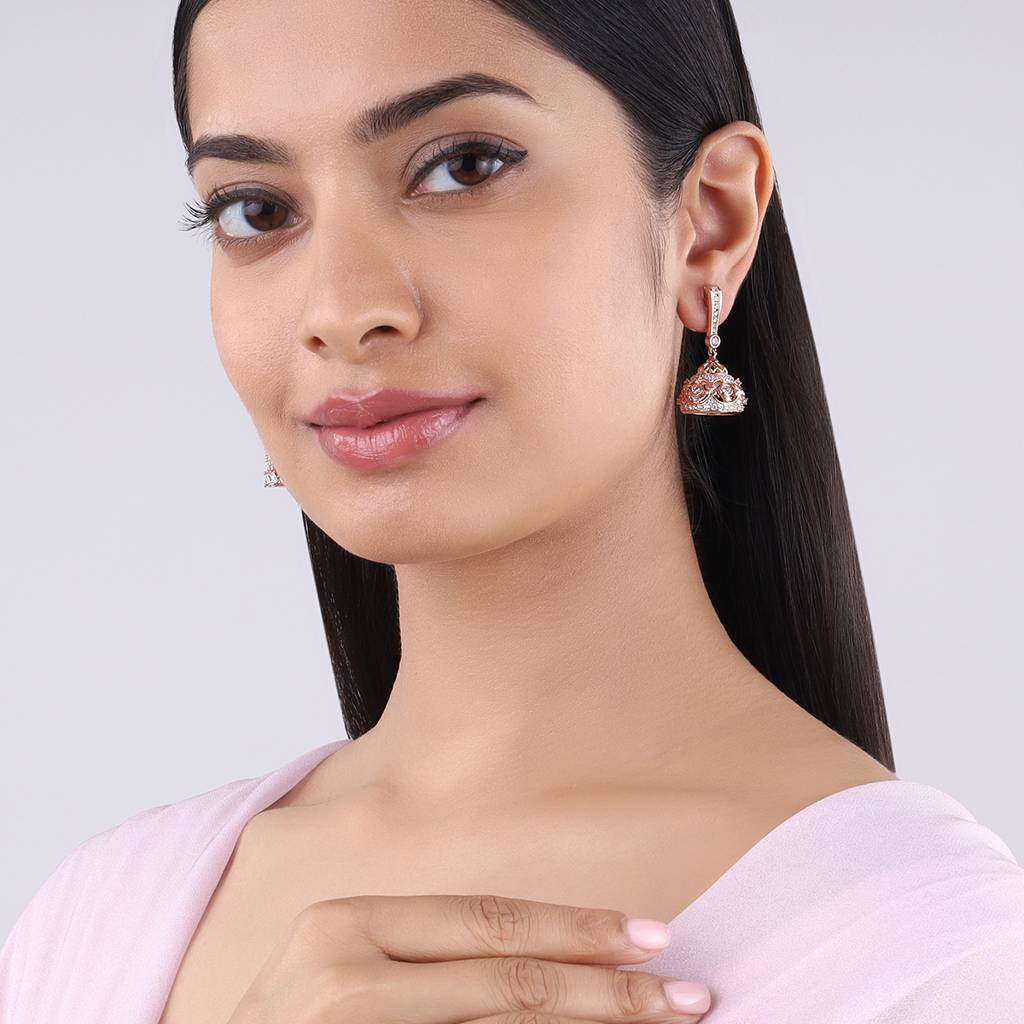 Kushal'S Fashion Jewellery Plated Party Trendy Zircon Jhumkas-156610 : 391405