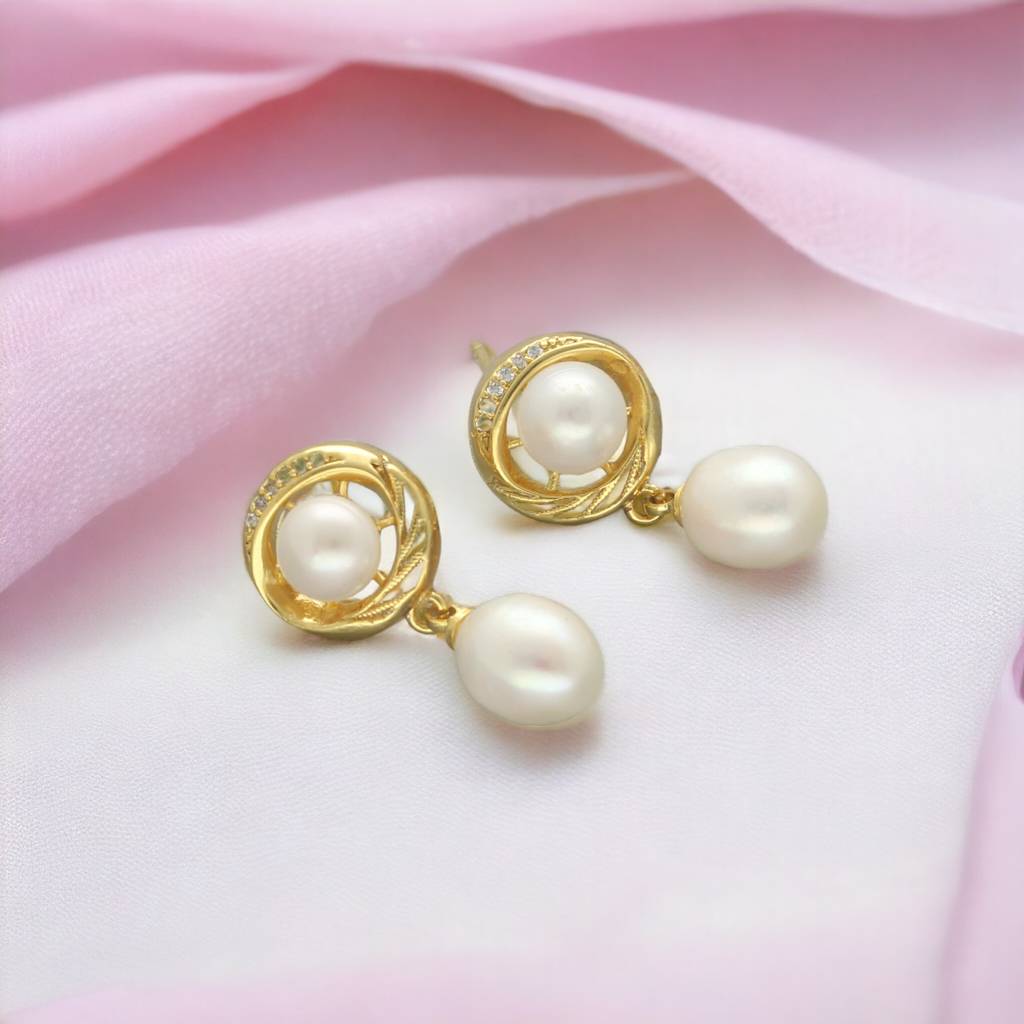 Elegant Pearl Earrings : JPFEB-24-045