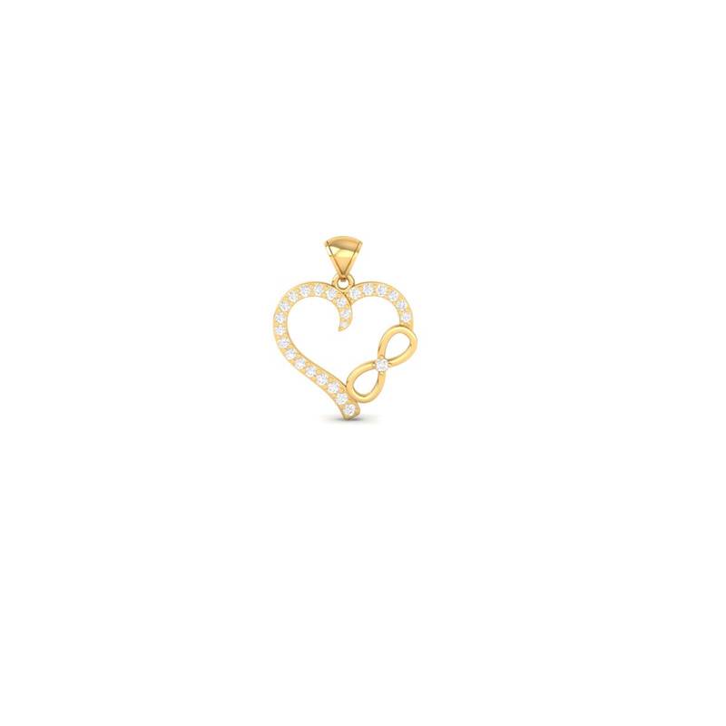 Open Heart Infinity Heart Moissanite Necklace : TGDP-295-Y