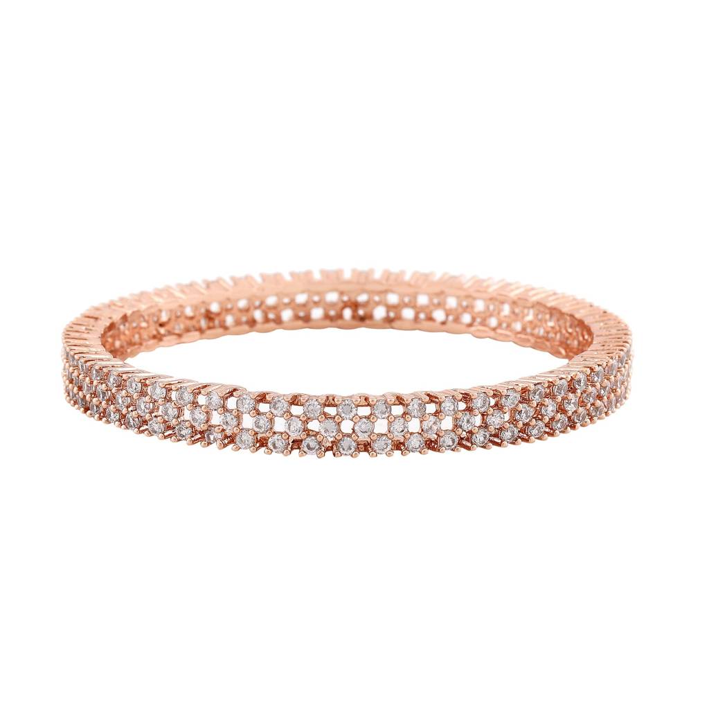 Estele Rosegold Plated Cz Sparkling Designer Bangles For Women : AD-013-RG-28BANGLE