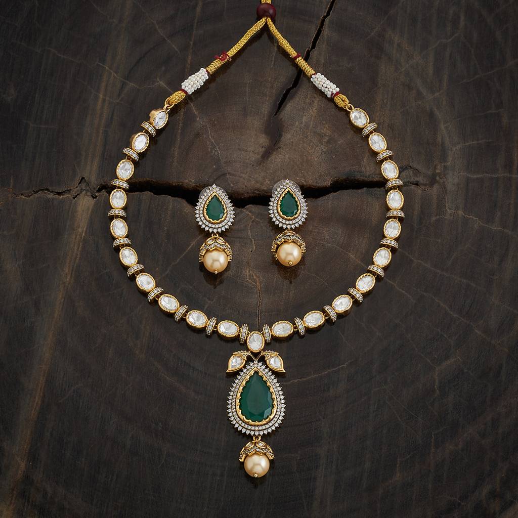 Kushal'S Fashion Jewellery Victorian-Plated Ethnic Kundan Jewellery Set-173036 : 415216