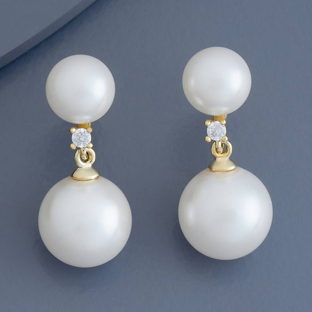 Kushal'S Fashion Jewellery Pearl Gold-Plated Party Trendy Zircon  Drop Earrings -179224 : 429020