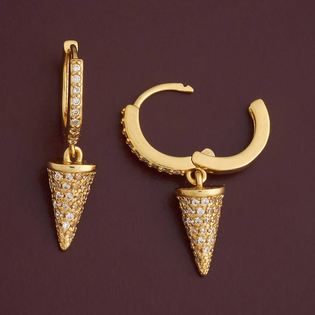 Kushal'S Fashion Jewellery Plated Zircon 92.5 Sterling Silver Hoops & Huggies-183099 : 437195