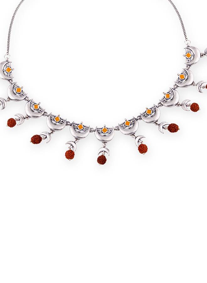Aham Brahmasmi Rudraksha Beads Adorned Necklace : 8905124112115